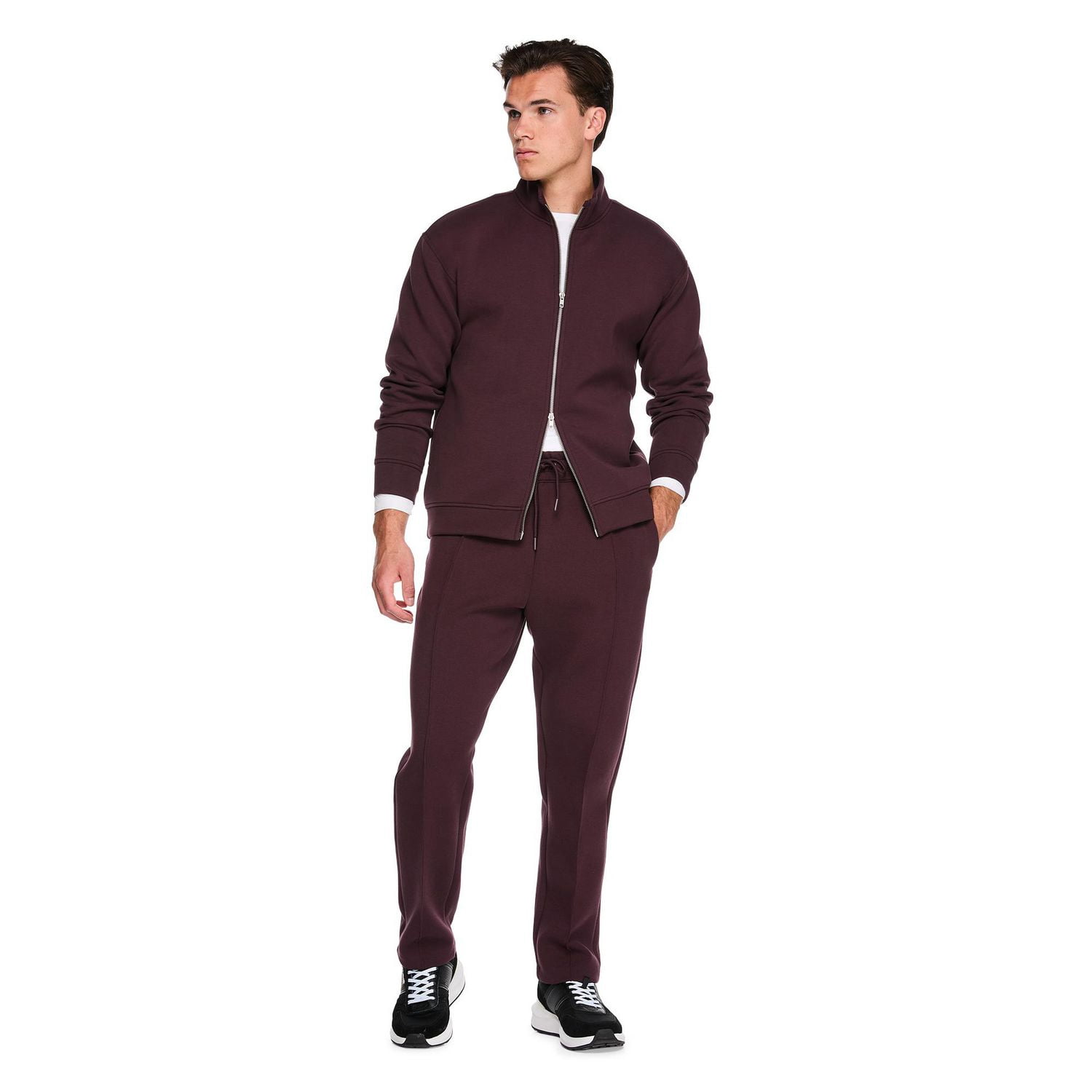 Chandail en tricot doux zippé sur la longueur George pour hommes