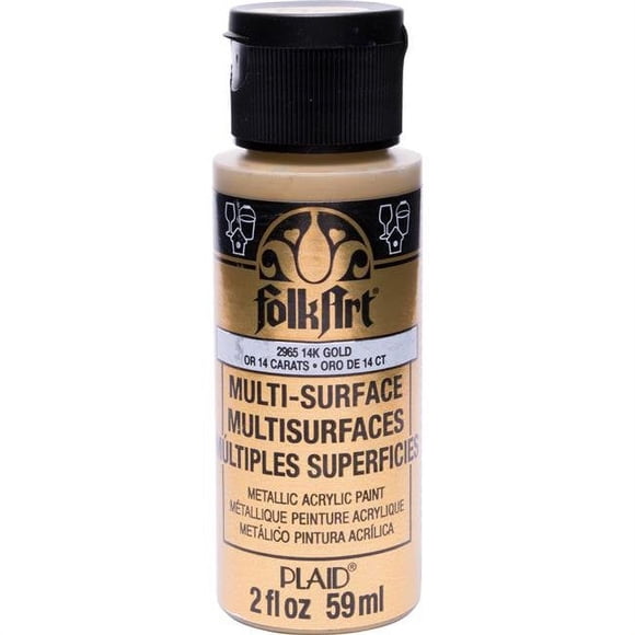 Folkart 1004899 Peinture de Passe-Temps Métallique 14K Dorée de 2 oz - Lot de 3