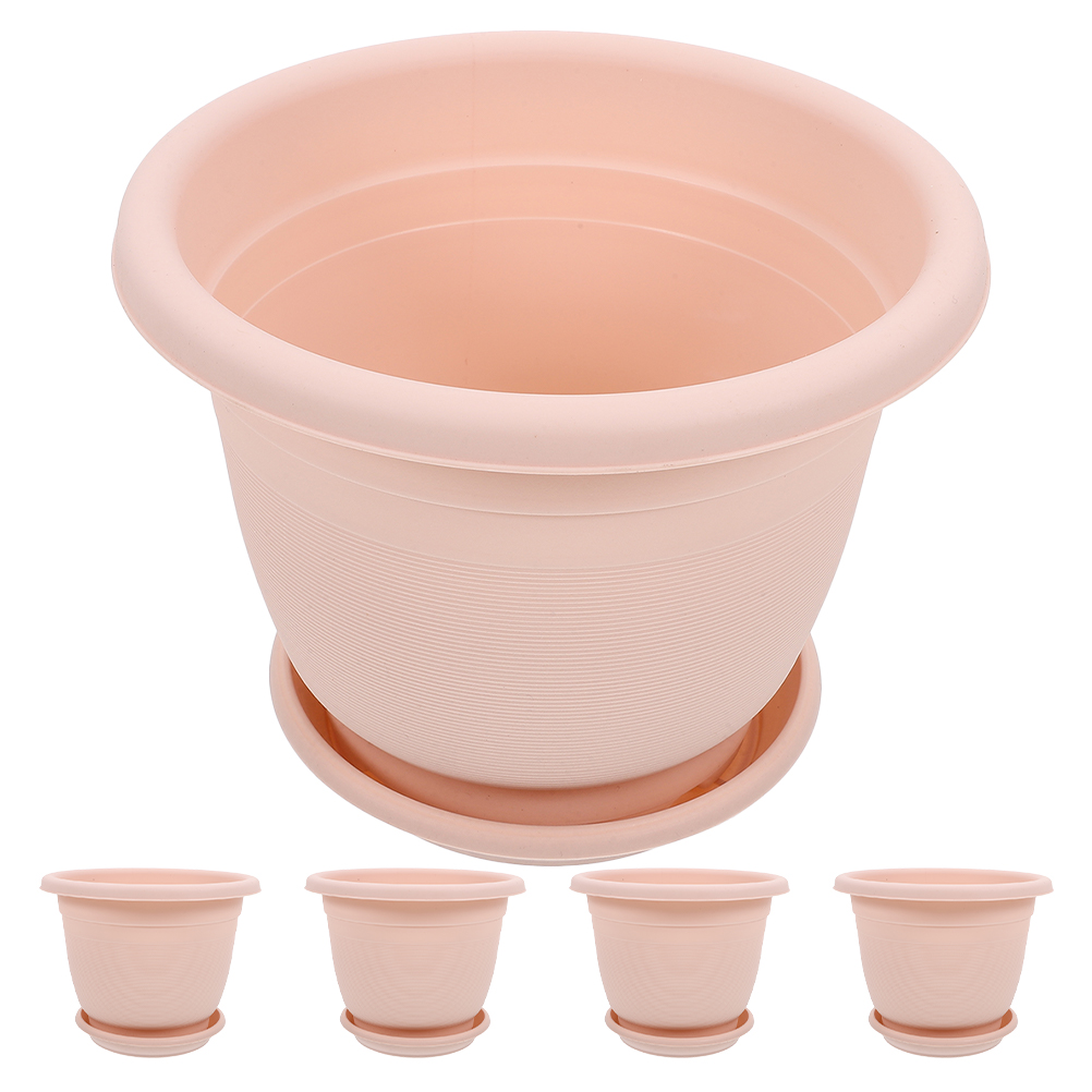 5 Sets of Planter Orchid Flower Pot with Drainage Hole Garden Small Orchid Pot with Holes and Tray Plastic Flower Plant Pot Breathable Slotted Orchid Planter
