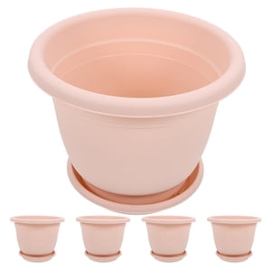 5 Sets of Planter Orchid Flower Pot with Drainage Hole Garden Small Orchid Pot with Holes and Tray Plastic Flower Plant Pot Breathable Slotted Orchid Planter