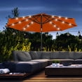 thumbnail image 2 of Outsunny 9ft Solar Patio Umbrella with LED Lights Tilt Canopy, Orange, 2 of 10