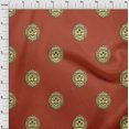 thumbnail image 4 of oneOone Viscose Chiffon Maroon Fabric Asian Block Face Craft Projects Decor Fabric Printed By The Yard 42 Inch Wide, 4 of 4