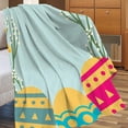 thumbnail image 4 of Easter Blanket Easter Eggs Blanket Flannel Digital Printed Conditioning Blanket Nap Blanket, 4 of 7