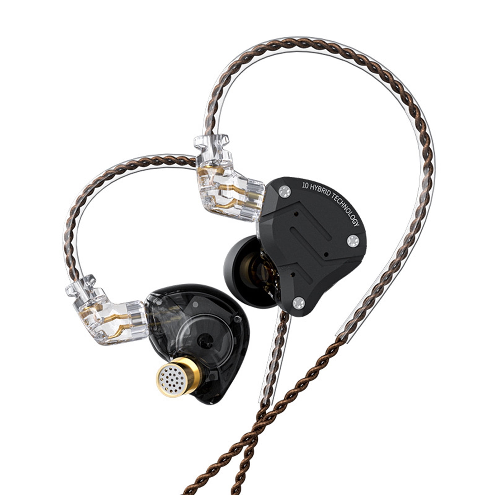 KZ ZS10 Pro 3.5mm Wired In-ear Headphones 1DD+4BA Hybrid HiFi Music Earphone Sports Headset 2pin Detachable Cable