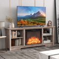 thumbnail image 2 of Costway 70" TV Stand with 26" Electric Fireplace Insert Remote Control for 75" TV Grey, 2 of 7