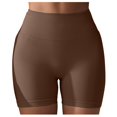 thumbnail image 1 of WEIYLL Yoga Womans Shorts Seamless Scrunch Workout Gym Solid Color Coffee Pants M, 1 of 5
