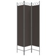 thumbnail image 3 of vidaXL 3-Panel Room Divider Brown 120x200 cm Fabric, 3 of 5