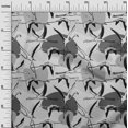 thumbnail image 3 of oneOone Georgette Viscose Light Gray Fabric Flamingo Craft Projects Decor Fabric Printed By The Yard 42 Inch Wide, 3 of 5