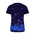thumbnail image 5 of Penkiiy Tunique Florale pour Femmes Blouse Décontractée Col en V Manches Courtes Boutons T-Shirts 3TG Bleu, 5 of 5
