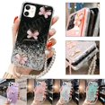 thumbnail image 2 of Case for iPhone 11, For Apple iPhone 11 Green Smart Shockproof Glitter Crystal butterfly Wrist Strap Cover Case, 2 of 5