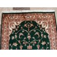 thumbnail image 4 of Rectangle Area Rug Dark Green Floral Medalion Wool Silk Hand Knotted Carpet (5 x 3)', 4 of 9