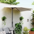 thumbnail image 2 of Outsunny Parasol Demi-Parasol de Patio 9,8 Pi Pare-Soleil, Manivelle, Crème, 2 of 10