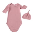 thumbnail image 1 of 2 Pcs Nouveau-Né Fille Garçon Robe Nouée de Retour à la Maison Unisexe Tenue de Nuit Pyjamas, 1 of 6