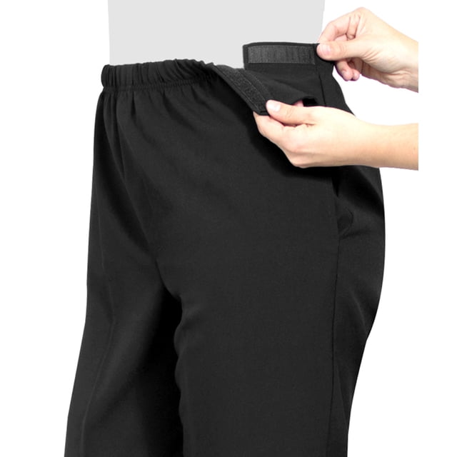 Silvert's Women's Plus Size Open Side Adaptive Pants, Black, 2XL
