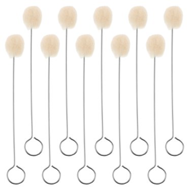 Miangastore 10pcs Leather Dye Wool Dauber Wool Balls Brush Metal Handle Wool Daubers Dye Balls