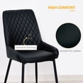thumbnail image 4 of HOMCOM Dining Chairs Set of 2, PU Leather Kitchen Chairs with Metal Legs, 4 of 10