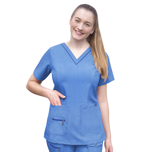 Adar Pro Heather Scrubs For Women - Elevated V-Neck Scrub Top