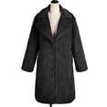 thumbnail image 5 of LSLJS Womens Ladies Warm Faux Furry Long Coat Jacket Winter Solid Turn Down Collar Outerwear, 5 of 5