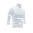 thumbnail image 1 of INSPIRE CHIC Chandails pour Hommes, Chandail à Col Roulé, Manches Longues, Extensible, Coupe Ajustée, Hauts 34 Blanc, 1 of 7