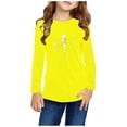 thumbnail image 2 of T-shirts à Manches Longues pour Filles, Col Rond, en Coton, Imprimé Libellule, T-Shirts Décontractés d'Automne et de Printemps, T-Shirts Graphiques Basiques pour Enfants (3 Ans, Jaune), 2 of 5