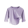 thumbnail image 1 of 2025 Chemise de Base pour Filles Garçons Col Rond Manches Longues Haut sous-Vêtement Violet, 1 of 4