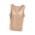 thumbnail image 1 of Débardeur pour Femme avec Soutien-Gorge Intégré, Camisoles Sans Manches pour Femmes Couleur Unie Col Rond Camisole Décontractée, Haut de Détente Doux pour Dormir pour l'Été, 1 of 9