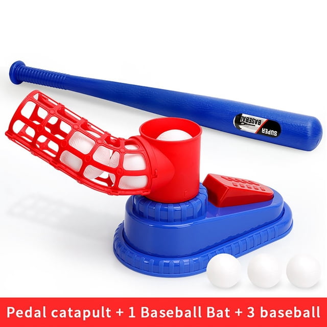 EASTIN Children‘s Pitching Machine Children‘s Baseball Trainer Baseball Toy Launcher Parent Child Interaction Foot Stepping