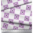thumbnail image 2 of Soimoi Purple polyester Crepe Fabric Geometric & Floral Block Decor Fabric Printed Yard 52 Inch Wide, 2 of 3