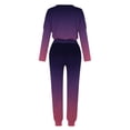 thumbnail image 5 of Mrat Two Piece Set 2 Piece Jogging Sets Gradient Color Polyester Long Sleeve Sweatsuits Sets Two Piece Track Suits Drawstring High Waist Pants Set Comfy Outfits T-Purple 3XL, 5 of 5