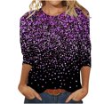 thumbnail image 2 of DPTALR Femmes Manches 3/4 Chemises Décontractées Chandail Tunique Ample Hauts Blouse à Imprimé, 2 of 5