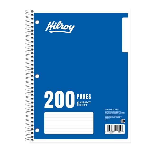 Hilroy® 1 Subject 200pg Notebook, Dark Blue