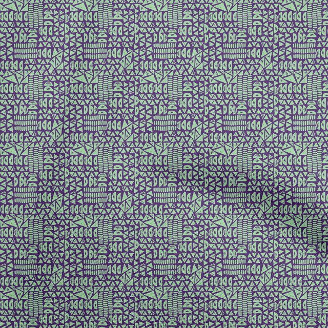 oneOone Rayon Blue Fabric Geometric Fabric For Sewing Printed Craft Fabric By The Yard 56 Inch Wide