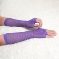thumbnail image 4 of Unique Bargains Gants Résille Sans Doigts à Trou pour le Pouce pour Femmes Longueur Coude Violet Longs-1 Paire, 4 of 5