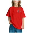 thumbnail image 1 of PMVFHDE T-Shirts à Manches Courtes pour Garçon, Enfants, Imprimé Drapeau de la Turquie, T-Shirt à Manches Courtes à Col Rond, Tendance Mode, Chandail de Base, Hauts, Rouge Melon D\'eau, 4-5 Ans, 1 of 6
