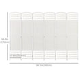 thumbnail image 3 of HOMCOM 5.6ft Folding Room Divider, Freestanding Privacy Screen, White, 3 of 10