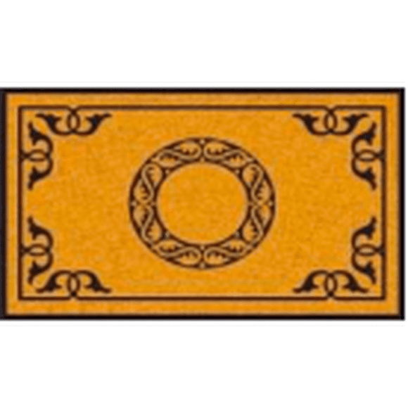 Home Décor Inc. Medallion Coir Door Mat, 18" x 30", Non-Slip Outdoor Entrance Mat, Heavy-Duty Natural Coir Rug