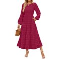 thumbnail image 1 of Gspmoly Robes Décontractées pour Femmes, Robe Élégante Décontractée à Manches Longues et Col Rond pour Femmes, Robes d'Été pour Femmes Offres Hebdomadaires, 1 of 6