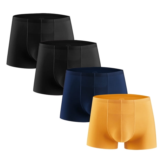 Dagugfen Boxers for Men 4pc Boxers Trunks Lightweight Breathable Comfy Support Seamless Underwear for Running Training