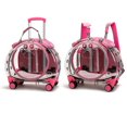 thumbnail image 3 of Pet Trolley Case Clear Ventilation Holes Silent Wheels Convenient Portable Cats Dogs Backpack for Travel, 3 of 4