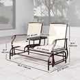 thumbnail image 3 of Outsunny Outdoor Glider Bench with Table Gliding Chair for 2 Beige, 3 of 10