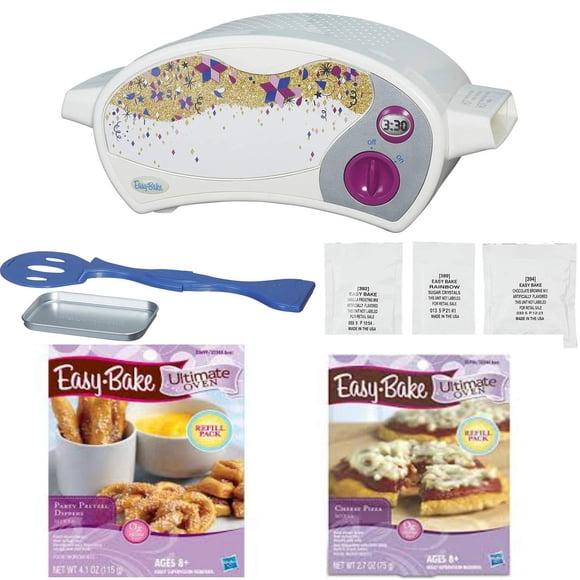 Easy Bake Ensemble Cadeau Four Ultime Deluxe, Blanc. Lot de Mélanges Four et Pizza et Bretzel (Ensemble de 3 Articles)