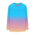 thumbnail image 4 of T-Shirts pour Femmes à Col en V à Manches Longues Imprimés Décontractés Amples, 4 of 6