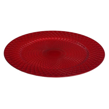 Plaque De Chargeur (Diamant En Pointillé) (Rouge) (13 ") - Ensemble De 6