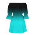 thumbnail image 4 of Kcodviy Robe d'Été Midi à Épaules Dénudées pour Femme, Robe d'Été Ample à Imprimé Floral Boho, Robe pour Femme, Blouse à Manches Évasées, Robes d'Été Mini avec Mi-Longues, Robe d'Été pour Femme à Manches Longues, 4 of 5