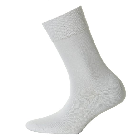 Hudson 1 pair ladies socks, Relax Cotton stocking, Comfort waistband, Unicoloured White 5,5-7,5 UK