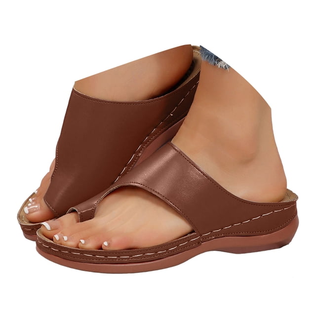 Mepaouo Platform Flip Flops for Women 2025 Comfortable Split Toe Arch Support Walking Dressy Sandals