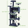 thumbnail image 3 of PawHut 54" Cat Tree Tower with Scratching Posts, Cat Condos, Dark Blue, 3 of 10