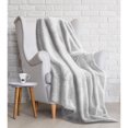 thumbnail image 1 of Safdie & Co. Premium Ultra Soft Frosted Faux Fur Throw Blanket Light Grey, 1 of 2