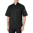 thumbnail image 2 of Uncommon Threads 0415-0102 Small Short Sleeve Chef Coat in Black, 2 of 4