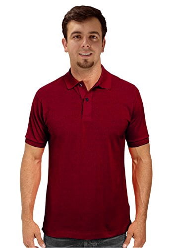 Peach Couture Mens Short Sleeve Classic Pique Polo Shirt